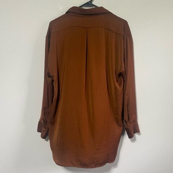Banana Republic Oversized Button Down Shirt Burnt Orange Size Medium - Picture 2 of 4